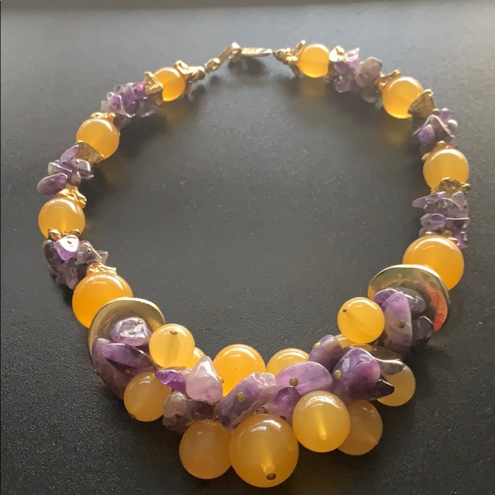 Beautiful Amethyst and Glass Choker